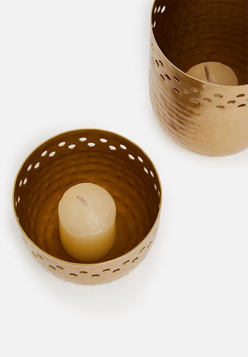 Sixth Floor - Tealight candle holder set - gold