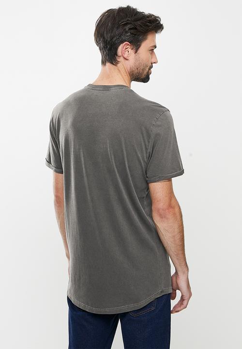 POLO - PJC  Overdyed SS Tee - Charcoal