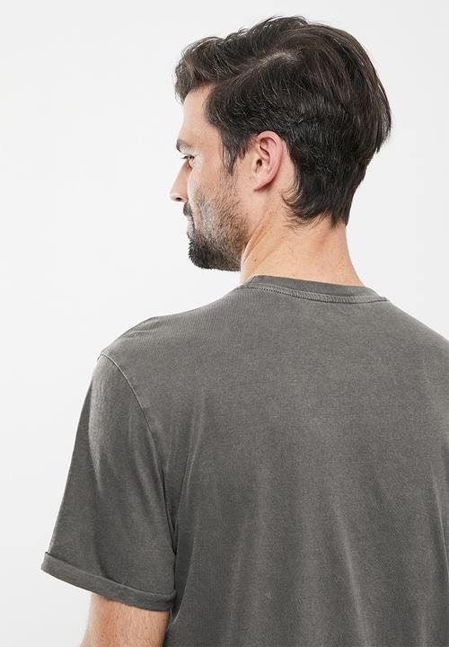 POLO - PJC  Overdyed SS Tee - Charcoal