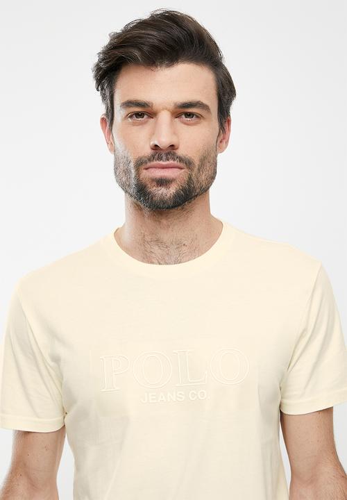 POLO - PJC Embossed short sleeve Tee - Stone