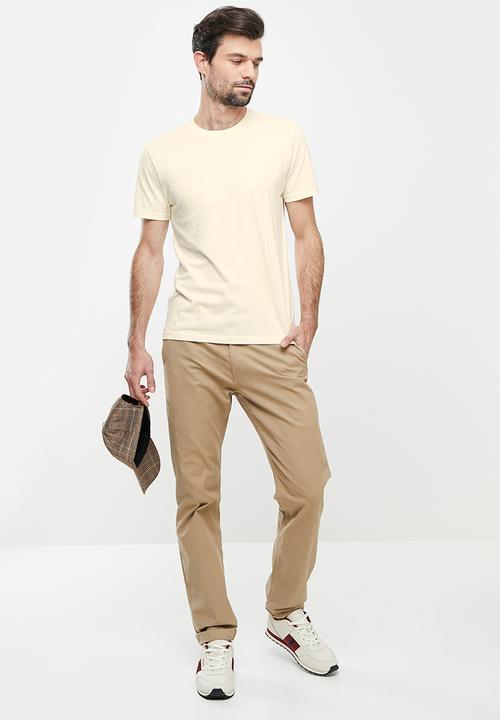 POLO - PJC Embossed short sleeve Tee - Stone