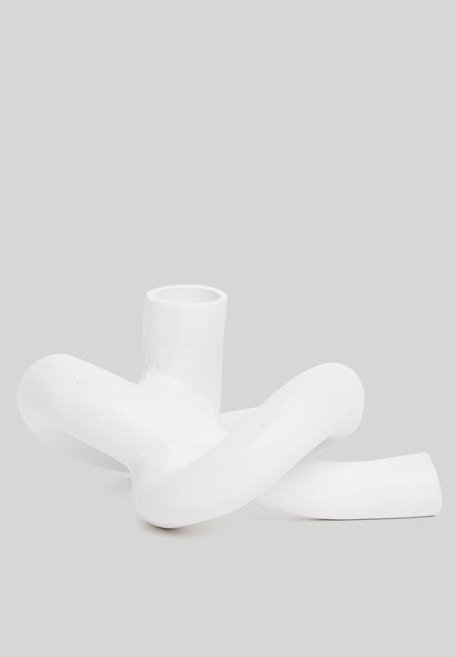 Sixth Floor - Loopy dinner candle holder - white