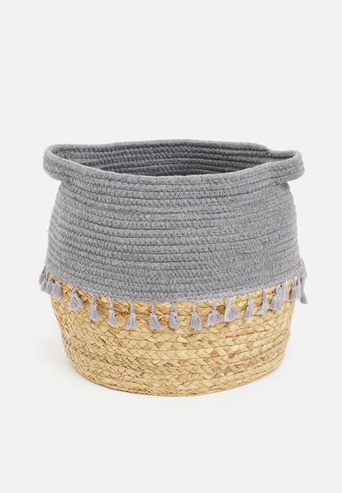 Sixth Floor - Tassel belly basket - grey & brown 