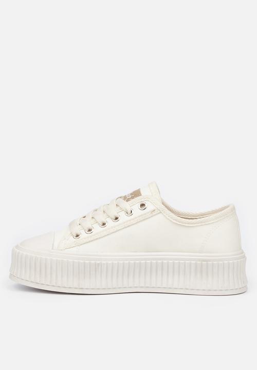 Miss Black - Kiss3 flatform sneaker - white