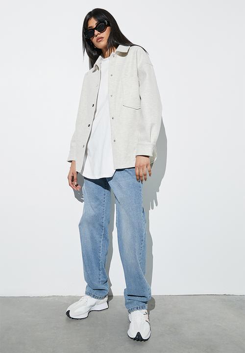 Superbalist - Curved hem longline tee - white