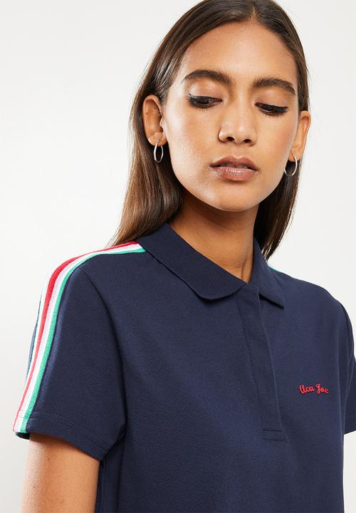 Aca Joe - Ladies aca joe ribbed shoulder golfer dress - navy