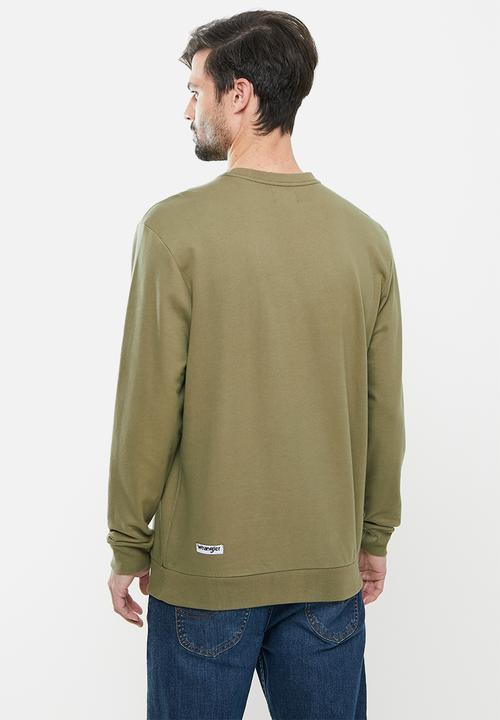 Wrangler - Small box crew sweat - dusty green
