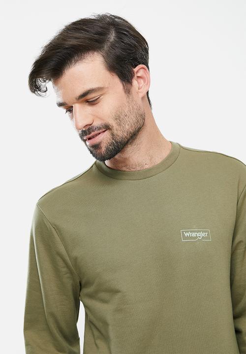 Wrangler - Small box crew sweat - dusty green