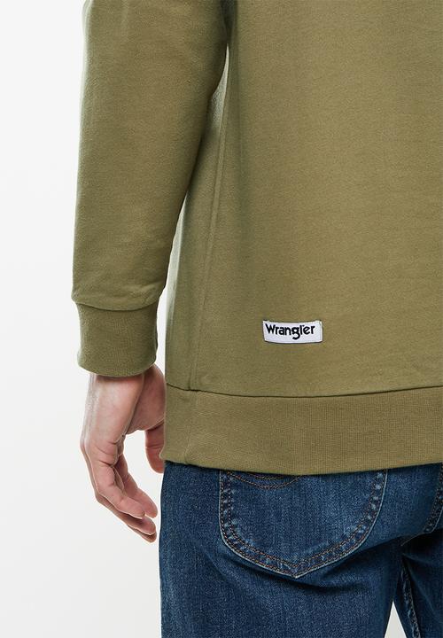 Wrangler - Small box crew sweat - dusty green