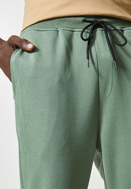 Superbalist - Regular fit knit cuffed lounge pants - fatigue