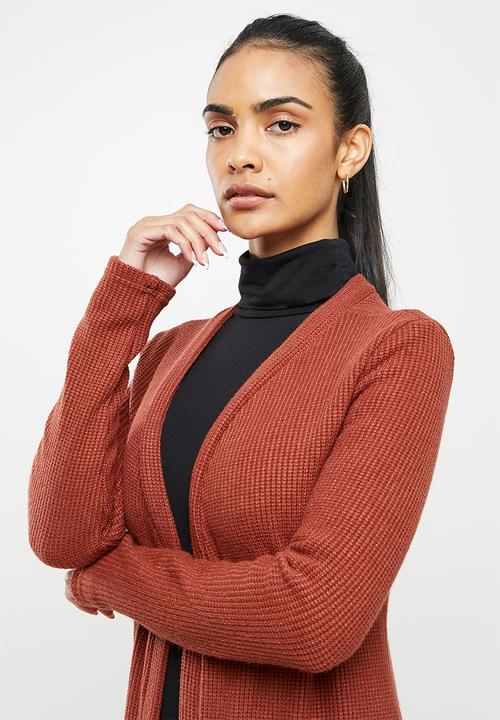 Me&B - Waffle cut & sew cardigan - tan