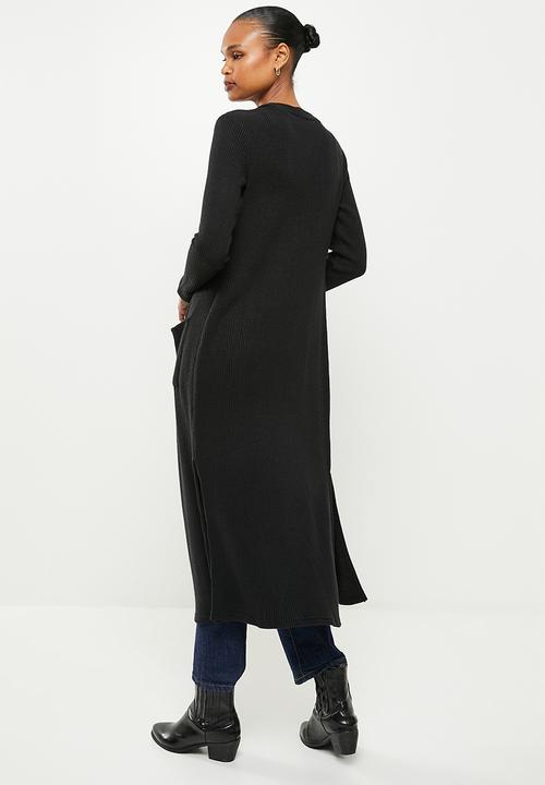 Me&B - Waffel cut and sew cardigan - black
