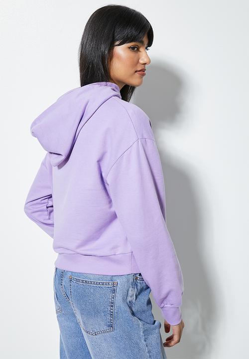 Superbalist - Graphic crop hoodie - lilac