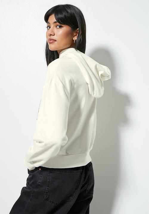 Superbalist - Graphic crop hoodie - ecru