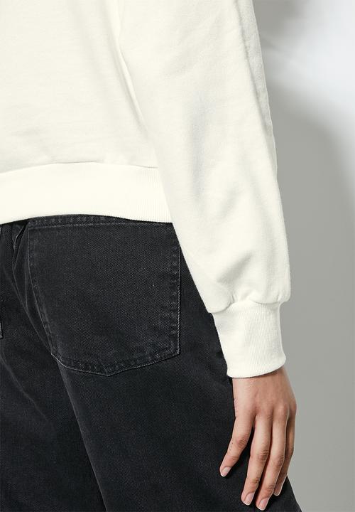 Superbalist - Graphic crop hoodie - ecru