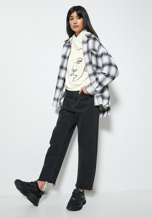 Superbalist - Graphic crop hoodie - ecru