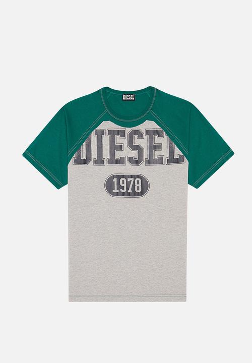 Diesel  - T-raglen short sleeve tee - grey & green