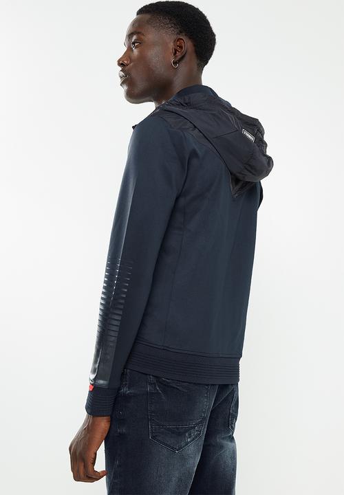 S.P.C.C - Dunlap regular fit zip through hoodie  - ink