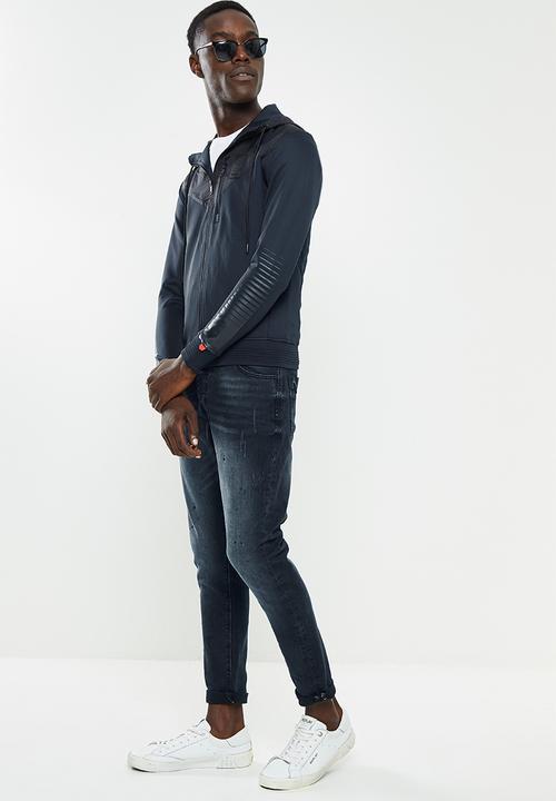 S.P.C.C - Dunlap regular fit zip through hoodie  - ink