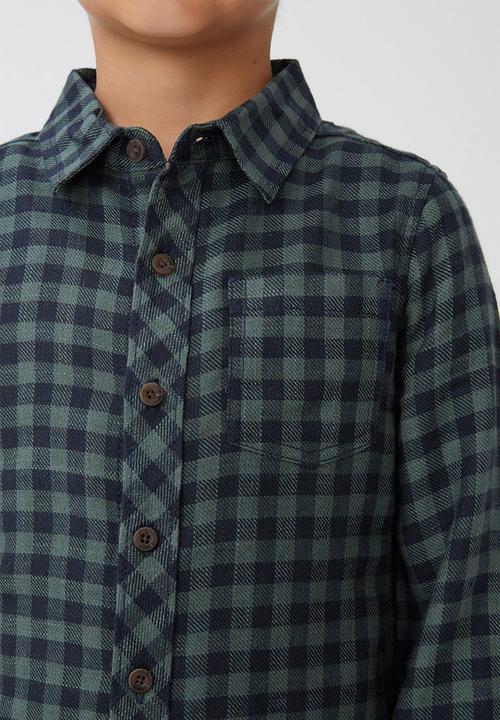 Cotton On - Rugged long sleeve shirt - swag green/navy
