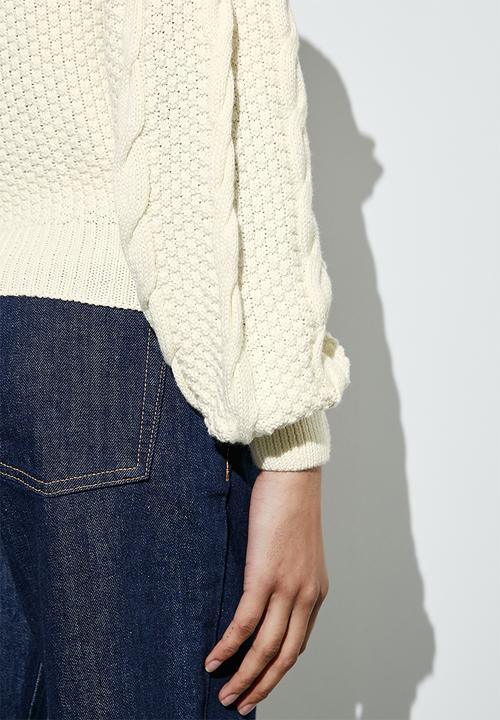 Superbalist - Cotton blend cable jumper - ecru