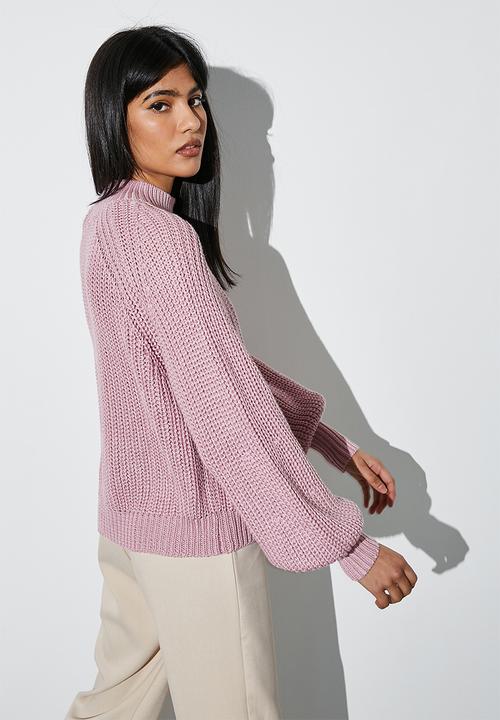 Superbalist - Cotton blend rib  diversion jumper - baked pink