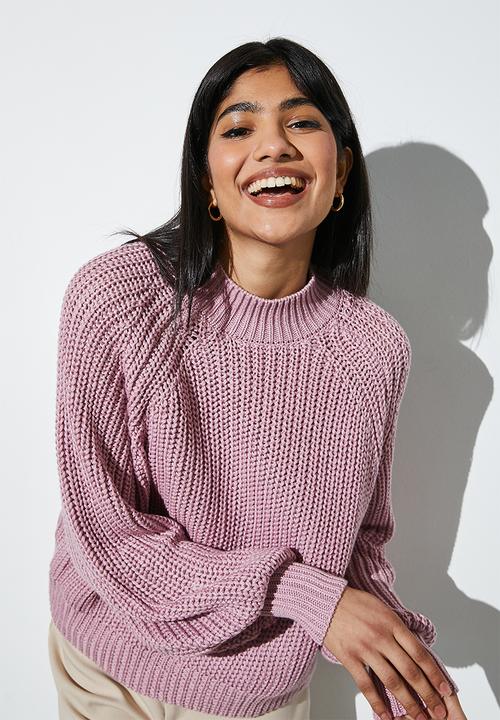 Superbalist - Cotton blend rib  diversion jumper - baked pink