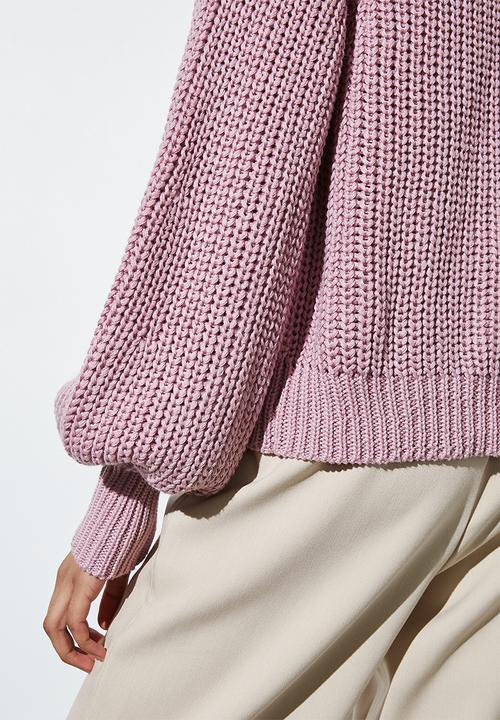 Superbalist - Cotton blend rib  diversion jumper - baked pink