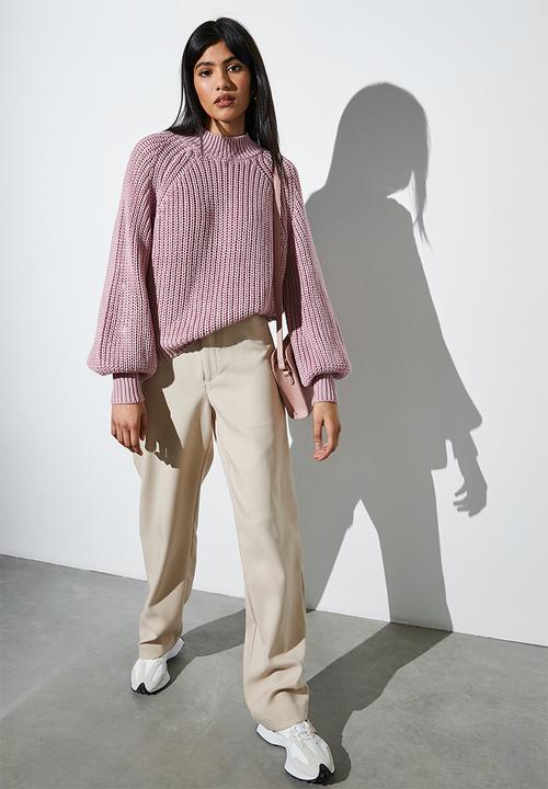 Superbalist - Cotton blend rib  diversion jumper - baked pink
