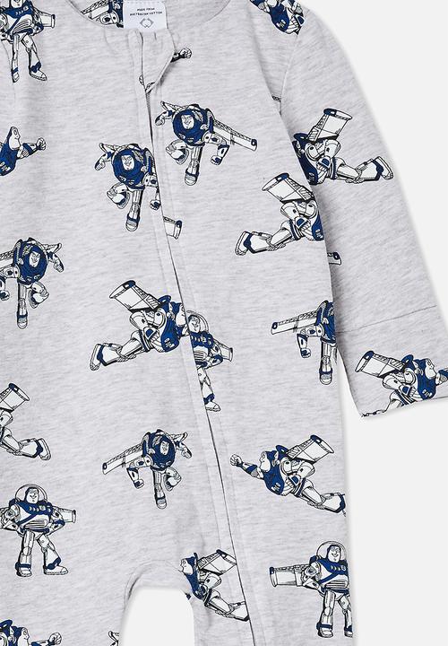 Cotton On - The long sleeve zip romper lcn - cloud marle