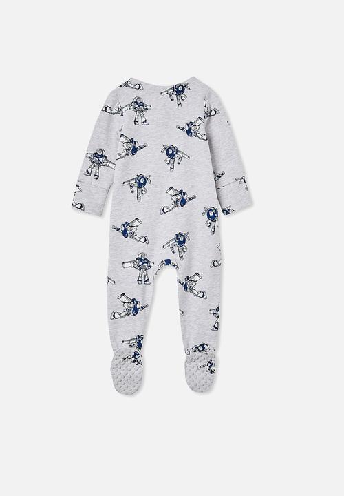 Cotton On - The long sleeve zip romper lcn - cloud marle