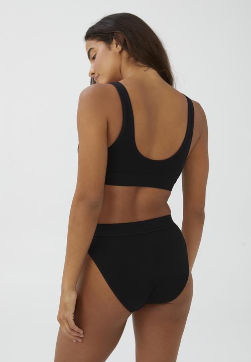 Cotton On - Organic cotton mid rise bikini brief - black