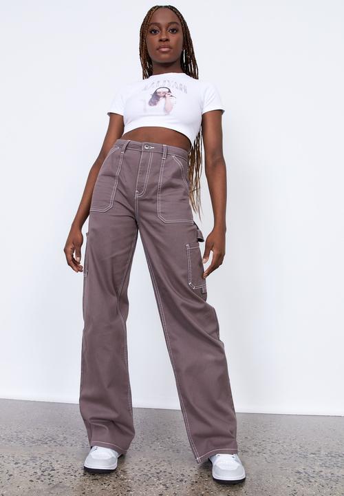Factorie - Carpenter pant - burnt iron & white