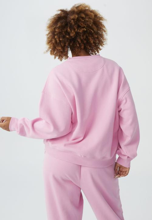 Cotton On - Curve classic crew sweatshirt - retro pink