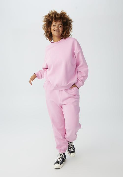 Cotton On - Curve classic crew sweatshirt - retro pink