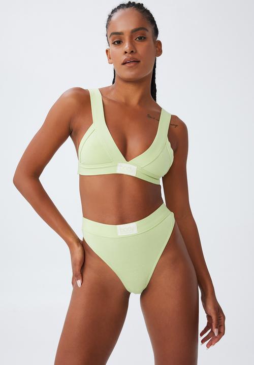 Cotton On - Organic cotton mid rise g string brief - celery juice