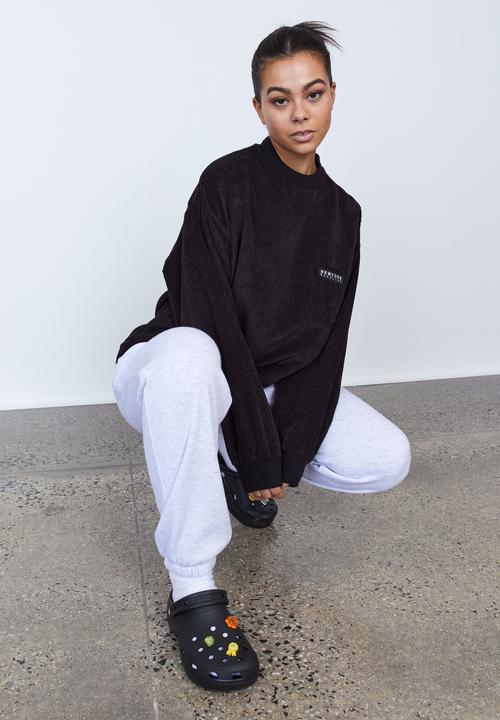 Factorie - Slouchy cord crew - black