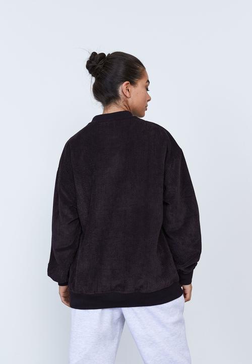 Factorie - Slouchy cord crew - black