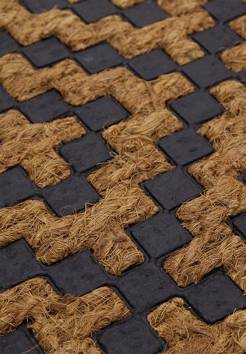 H&S - Cross Rubber doormat - Black & Natural
