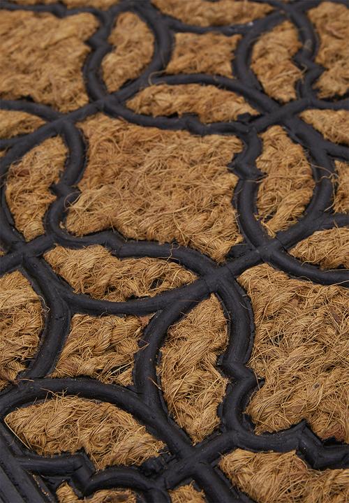 H&S - Tiled Rubber doormat - Black & Natural