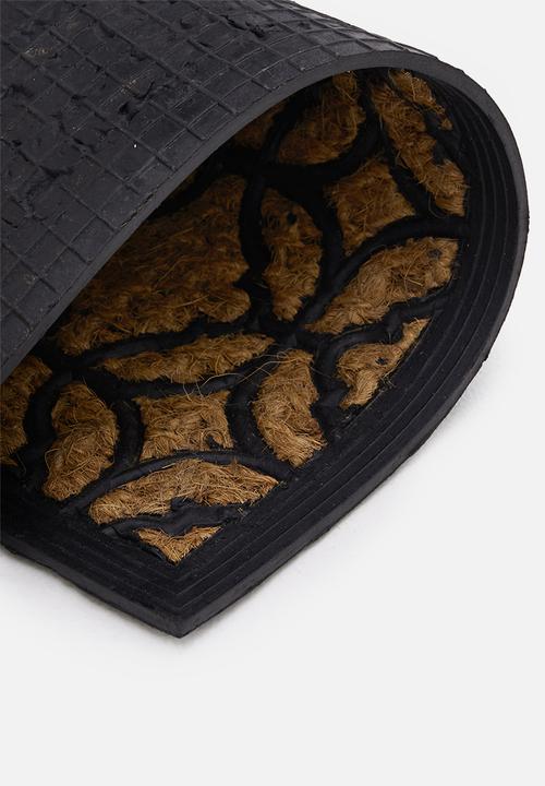 H&S - Tiled Rubber doormat - Black & Natural