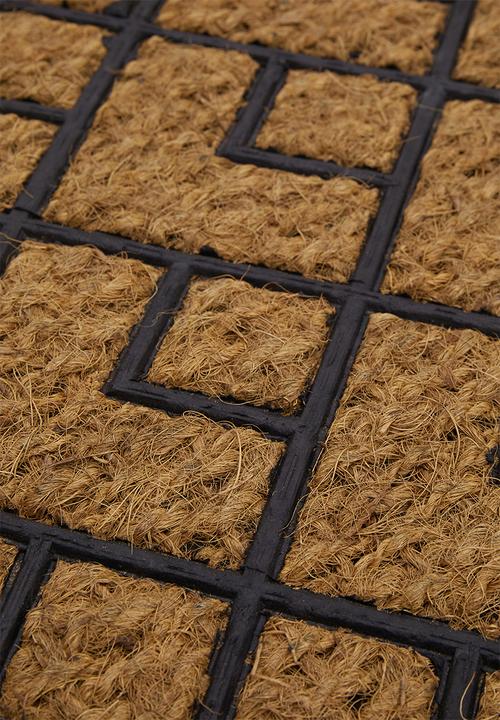 H&S - Diamond Rubber doormat - Black & Natural