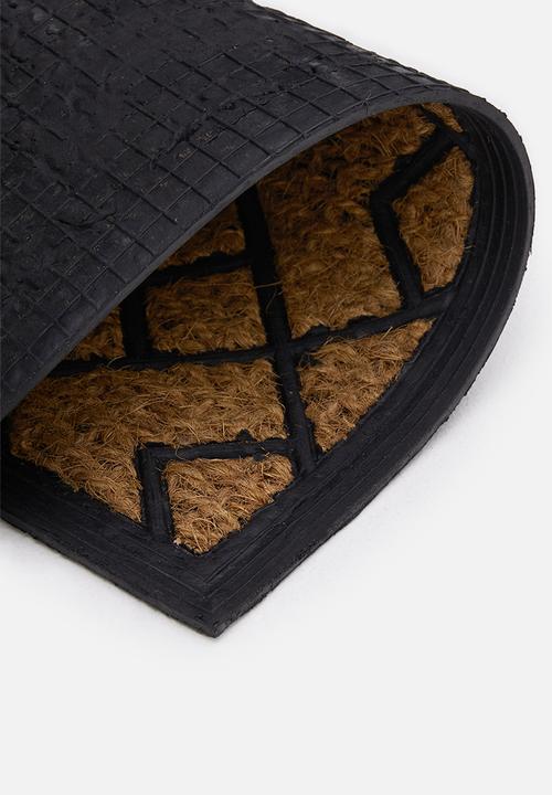 H&S - Diamond Rubber doormat - Black & Natural