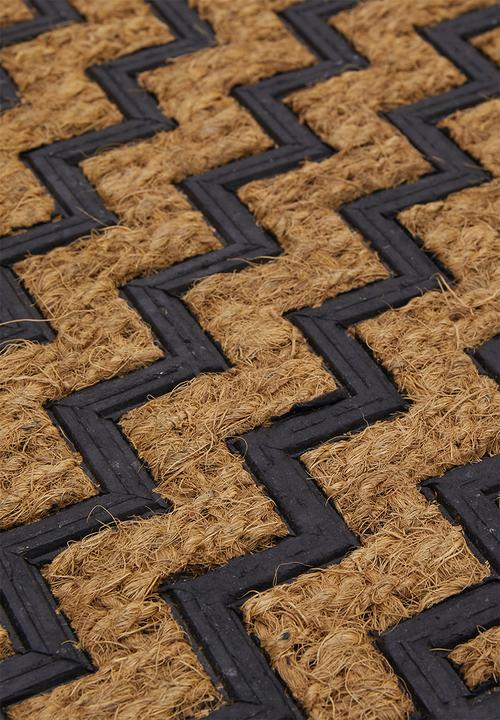 H&S - Stepped Rubber doormat - Black & Natural