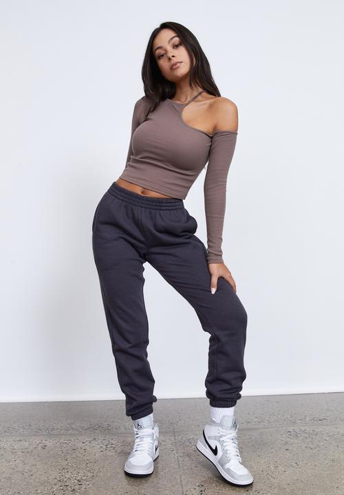 Factorie - Asymmetrical long sleeve top - brown mushroom