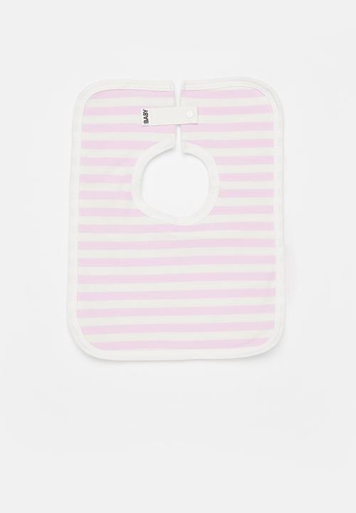 Cotton On - 2 Pack square bib - pale violet daisy garden/pale violet stripe