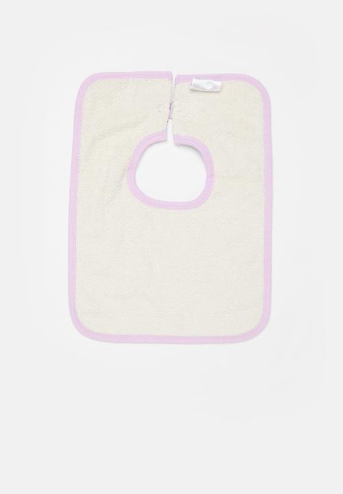 Cotton On - 2 Pack square bib - pale violet daisy garden/pale violet stripe