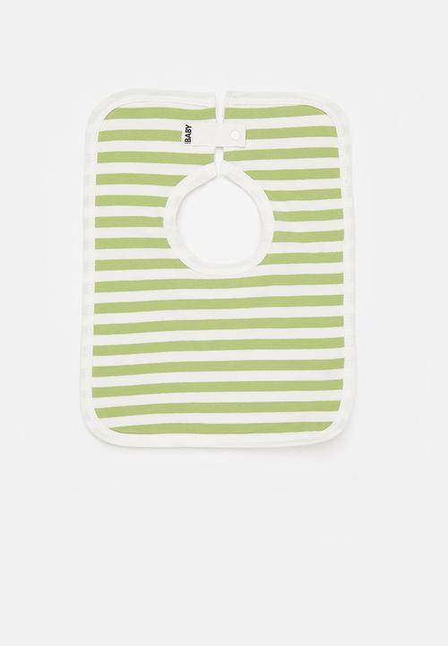 Cotton On - 2 Pack square bib - vanilla daisy garden/cactus stripe
