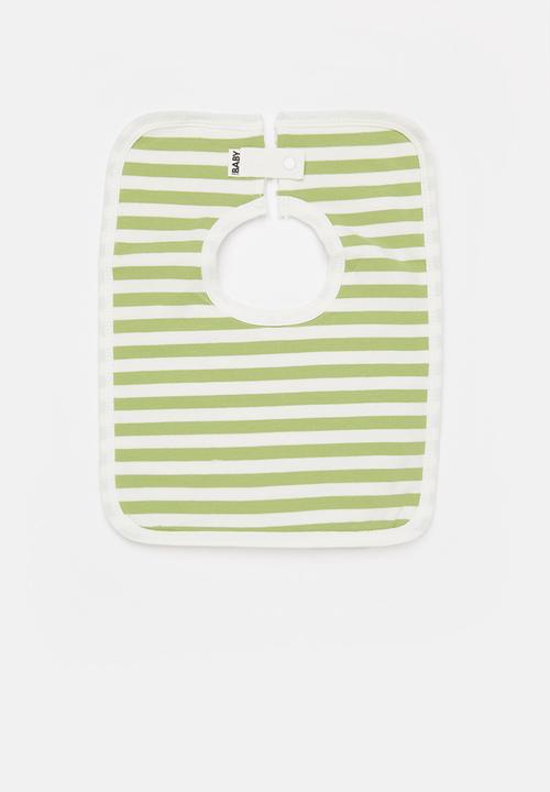 Cotton On - 2 Pack square bib - frosty blue dinos in the night/cactus stripe