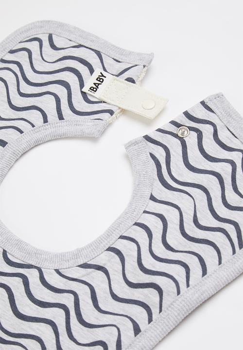 Cotton On - The square bib - cloud marle/waves